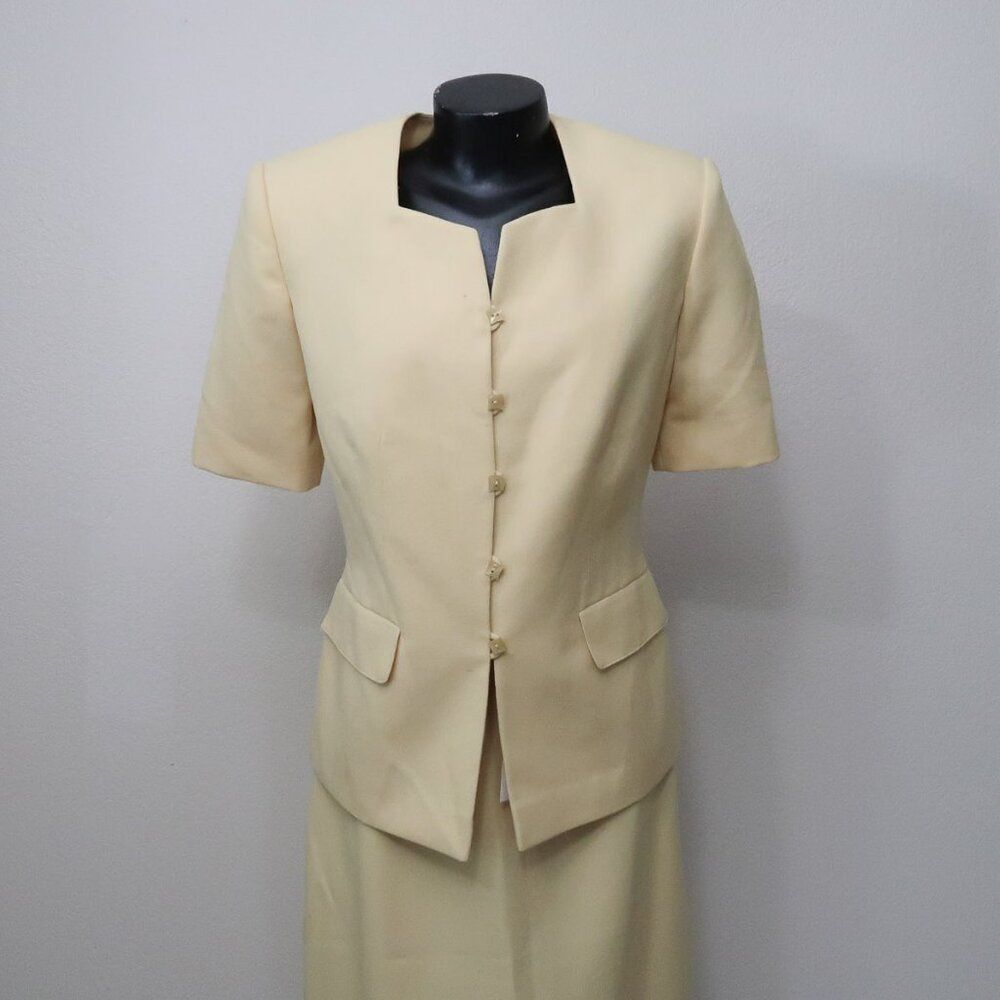 Emily Light Yellow Skirt Suit Size 12